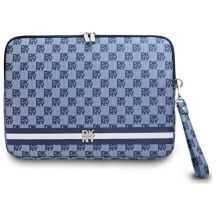 DKNY Sleeve Laptoptasche mit Karomuster und bedruckten Streifen, 14 Zoll, Blau
