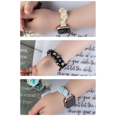 11. Stoffarmband für Apple Watch 42/44/45 mm, elastisches Armband – Gelb