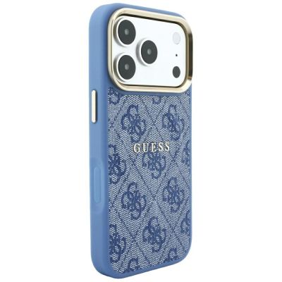4. Guess Embossed 4G Classic MagSafe Hülle für iPhone 17 Pro / 18 Pro – Blau