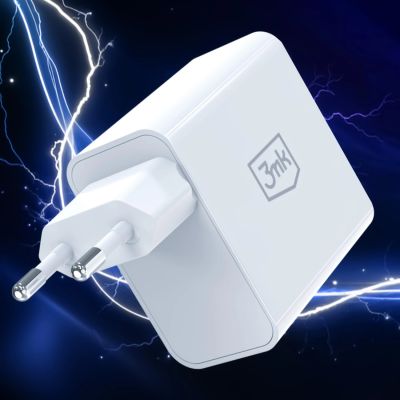 6. 3mk FlowPower 45W 1A1C PD3.0 QC4+ Wandladegerät – Weiß