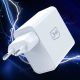 6. 3mk FlowPower 45W 1A1C PD3.0 QC4+ Wandladegerät – Weiß
