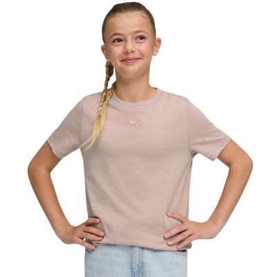 Puma ESS T-Shirt mit zentriertem Katzenlogo für Kinder, pink, 692972 89