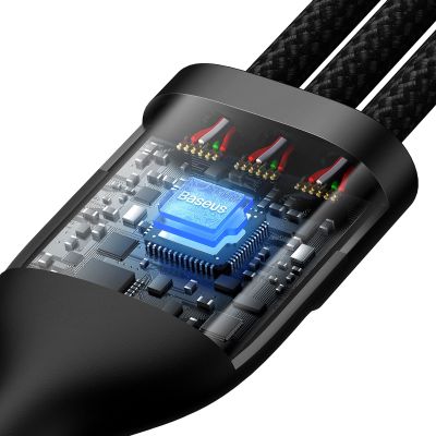 4. Baseus Flash Series II Kabel USB - USB Typ C / Lightning / Micro USB 100 W 1,2 m schwarz (CASS030001)