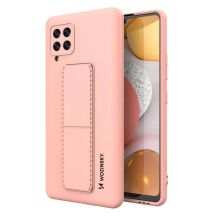 Wozinsky Kickstand Case Silikonhülle mit Ständer Samsung Galaxy A42 5G rosa