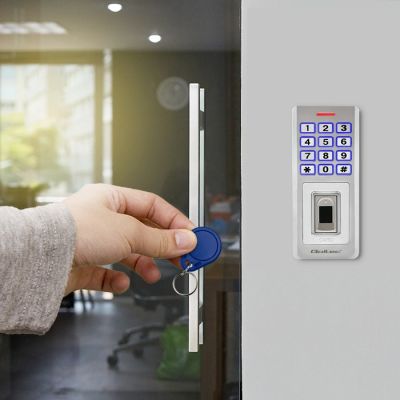 7. QOLTEC OBERON Zahlenschloss mit Fingerabdruckleser | RFID | Code | Karte | Schlüsselring | Klingel | IP68 | EM