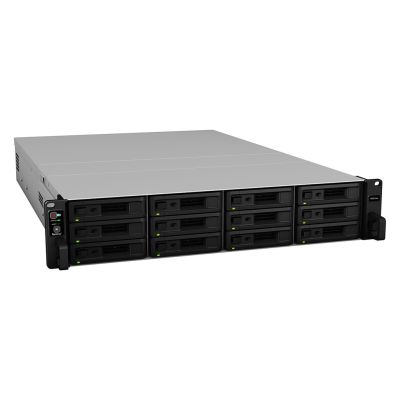 6. Synology RS3618xs NAS; 2U-Rack; 12x (3,5"-SATA-HDD/2,5"-SATA-HDD); Intel Xeon D-1521; 8 GB DDR4 ECC UDIMM (max. 64 GB), 4x 1GbE RJ-45