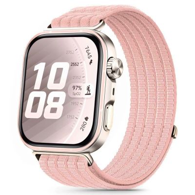 Tech-Protect Nylonarmband für Huawei Watch Fit 3 / 4 / 4 Pro / 5 / 5 Pro – Pink