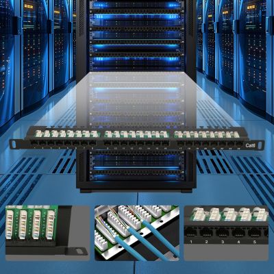 10. Patchpanel Extralink EX.9663 (0,5U; Kat. 6; 24xRJ-45)