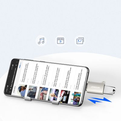 5. Joyroom S-H151 USB-C (männlich) / USB-A (weiblich) Adapter mit Lanyard-Öse – Silber
