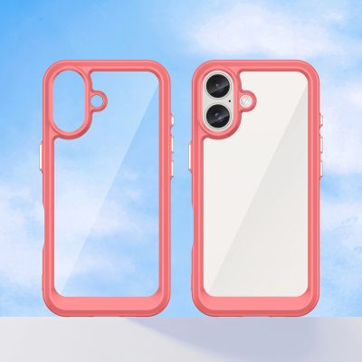 8. Outer Space Case mit Gelrahmen für iPhone 16 Plus – rot