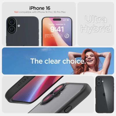9. Spigen Ultra Hybrid-Hülle für iPhone 16 – mattschwarz