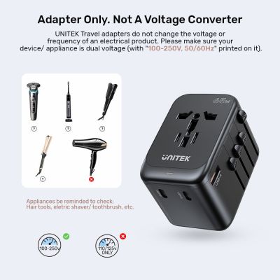 25. UNITEK Reiseladegerät EU/US/UK/AUS GAN PD 65W