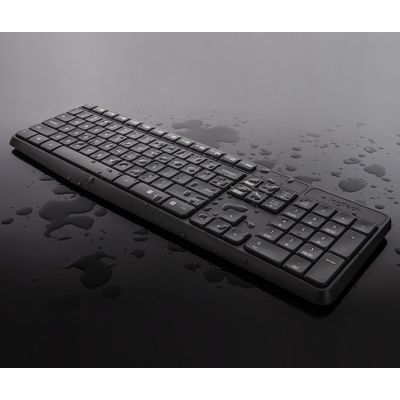 9. Logitech MK235 920-007931 Membran-Tastatur + Maus-Set (USB 3.0; grau; optisch)