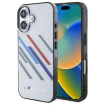 BMW Motosport IML Random Stripes Hülle für iPhone 16 – Grau