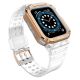 Schutzarmband für Apple Watch 42/44/45 mm Panzergehäuse-Armband - Weiß, Roségold