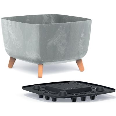 6. GRACIA Quadratischer Blumentopf in Betonoptik, 39 x 39 cm