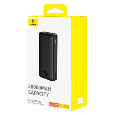 5. Baseus Airpow 20W 20000mAh Powerbank mit Baseus Simple Series USB-A - USB-C Kabel 50cm - Schwarz