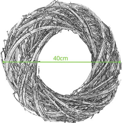5. DEKORATIVER KRANZ 40 CM WEISS
