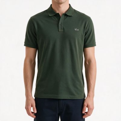 9. Paul&Shark Herren-Poloshirt, olivgrüne Baumwolle, 99311001-89 – klassisch, sportlich elegant
