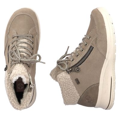 46. Beige Damen-Lederboots, wasserdicht – Rieker L7701-24