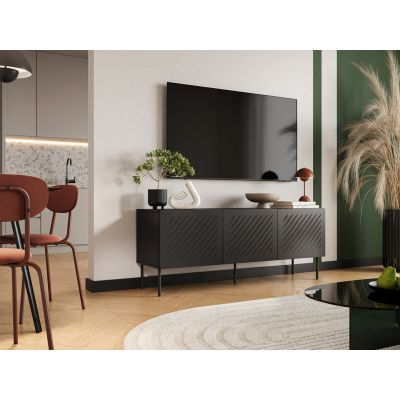 3. TV-Schrank SIENA 150,5x40x60 schwarz matt