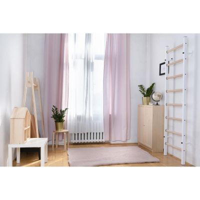 14. Turnwand aus Holz und Metall mit 4 Griffen und Bank, 200 W