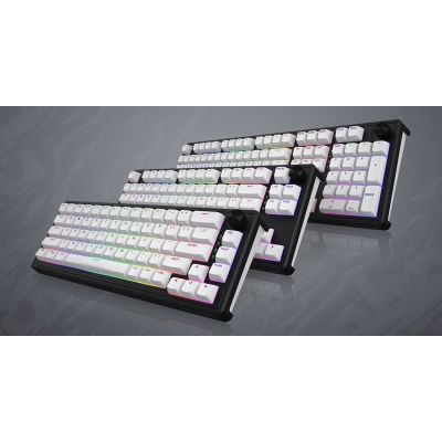 8. HATOR Skyfall Wireless 100 Gaming-Tastatur USB + RF Wireless + Bluetooth QWERTZ US Englisch Schwarz, Weiß