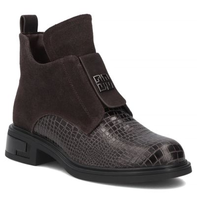 2. Damen-Lederboots in Kroko-Optik, Schokoladenbraun Filippo DBT820