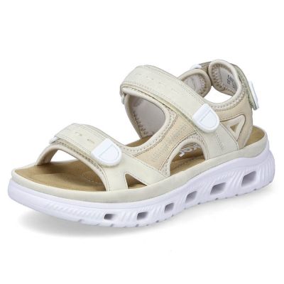 10. Rieker W RKR691 bequeme Klett-Sandalen beige