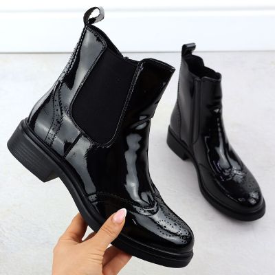 24. Schwarze Damen-Arbeitsstiefel mit Socken Sabatina