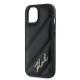 6. Karl Lagerfeld Diagonal Quilted Script Hülle für iPhone 15 Plus / 14 Plus – Schwarz