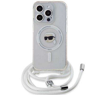 2. Karl Lagerfeld Crossbody IML Karl Head MagSafe Hülle für iPhone 15 Pro Max – transparent