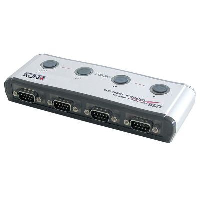 Lindy 42858 USB 1.1 RS-232 Serieller Konverter/Repeater/Isolator Schwarz, Silber