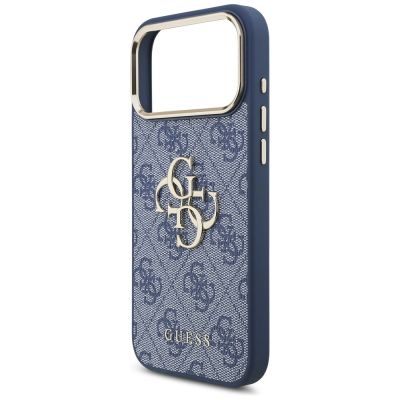 6. Guess 4G Big 4G Classic Logo Hülle für iPhone 18 Pro Max / 17 Pro Max – Blau und Gold