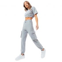 Justhype Sweat Crop T-Shirt-Cargo Joggers Trainingsanzug W LABON004