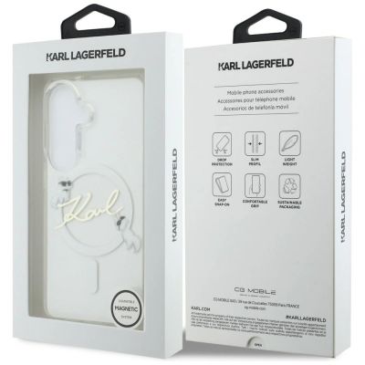 8. Karl Lagerfeld IML KC Script MagSafe Hülle für Samsung Galaxy S26 Plus - Transparent