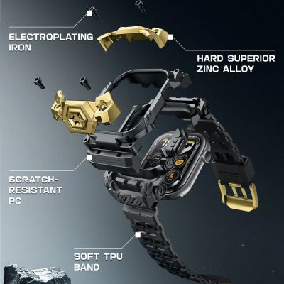 4. Supcase Unicorn Beetle Ore Hülle für Apple Watch 10/11 (46 mm) – Schwarz und Gold