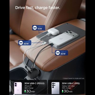 3. Spigen EV603BT 60W Autoladegerät – Schwarz