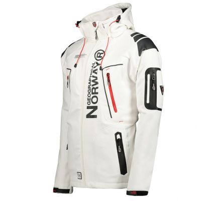 2. Geographical Norway Techno MEN 056 BS3 Herren Sportjacke, schnelltrocknend, mit Kapuze, weiß (WU1060H/GN)