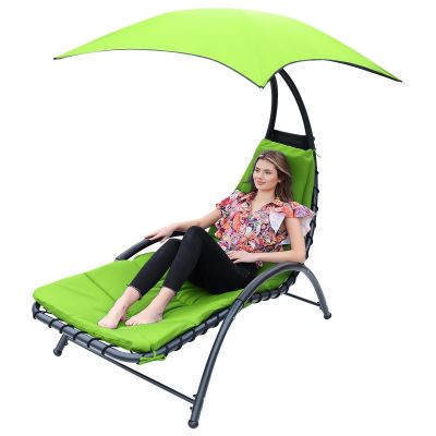 11. BERGAMO Sessel mit Sonnenschirm 200x125x180cm Limette