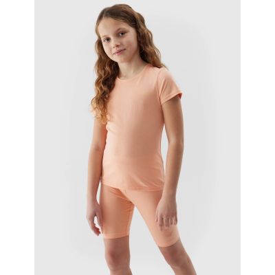 2. Einfarbiges Mädchen-T-Shirt 4F Junior aus 100 % Baumwolle