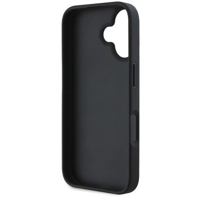 7. DKNY iPhone 16 Hülle mit Karomuster und bedruckten Streifen – Schwarz