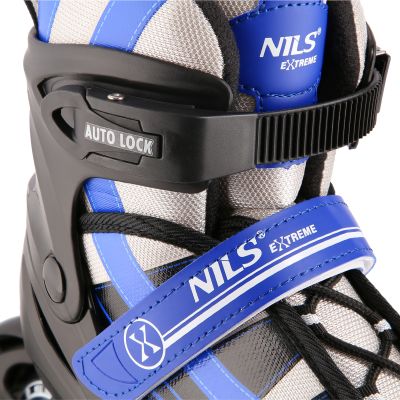 6. NH18366A 2-in-1 dunkelblaue Größe S (31–34) Inline-Skates mit austauschbarer Hockeykufe NILS EXTREME