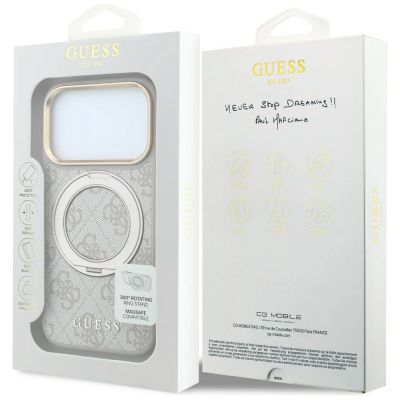 8. Guess Ring Stand 360 4G Classic Logo MagSafe Hülle für iPhone 17 Pro Max / 18 Pro Max - Pink