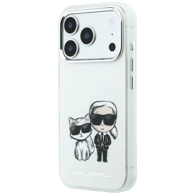2. Karl Lagerfeld Smooth Karl & Choupette Bodies Sketch MagSafe Hülle für iPhone 18 Pro Max / 17 Pro Max Beige