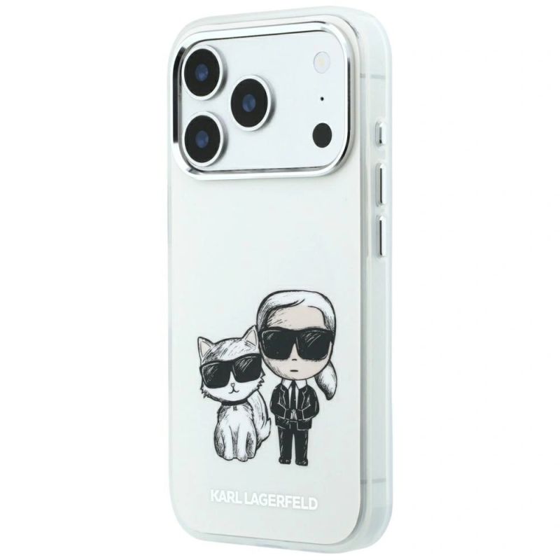 2. Karl Lagerfeld Smooth Karl & Choupette Bodies Sketch MagSafe Hülle für iPhone 18 Pro Max / 17 Pro Max Beige