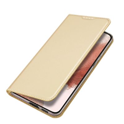 4. Dux Ducis Skin Pro Hülle für Samsung Galaxy S23+ Flip Card Wallet Stand Gold
