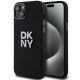 DKNY Liquid Silicone Metal Logo Hülle für iPhone 15 Plus / 14 Plus – Schwarz