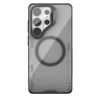 Nillkin Iceblade Prop Magnetische Hülle mit Kameraabdeckung und Ständer, kompatibel mit MagSafe für Samsung Galaxy S26 Ultra – Transparent Schwarz