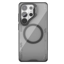 Nillkin Iceblade Prop Magnetische Hülle mit Kameraabdeckung und Ständer, kompatibel mit MagSafe für Samsung Galaxy S26 Ultra – Transparent Schwarz